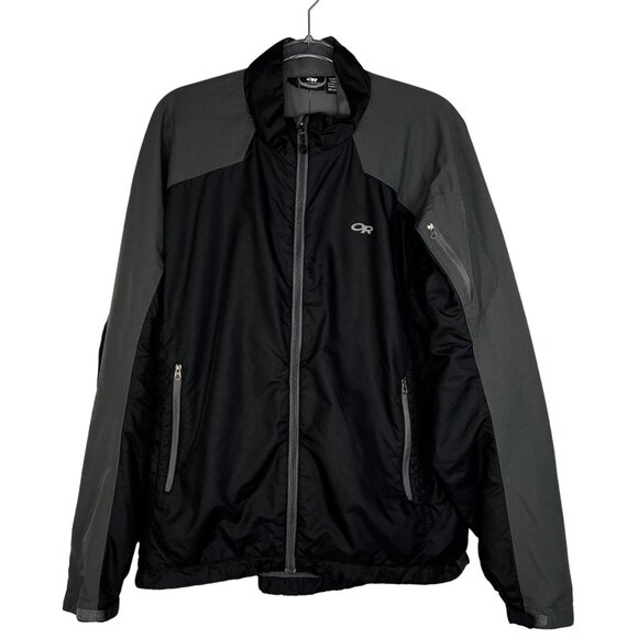 Outdoor Research Marvel Jacket Black & Gray Size Large Fleece Lined Windbreaker - Picture 1 of 11